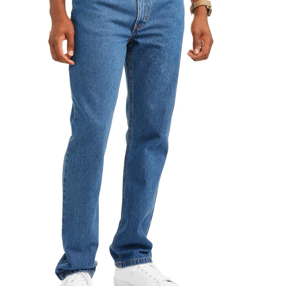 George Big Man Cotton Denim Medium Wash Blue Jeans 48x30